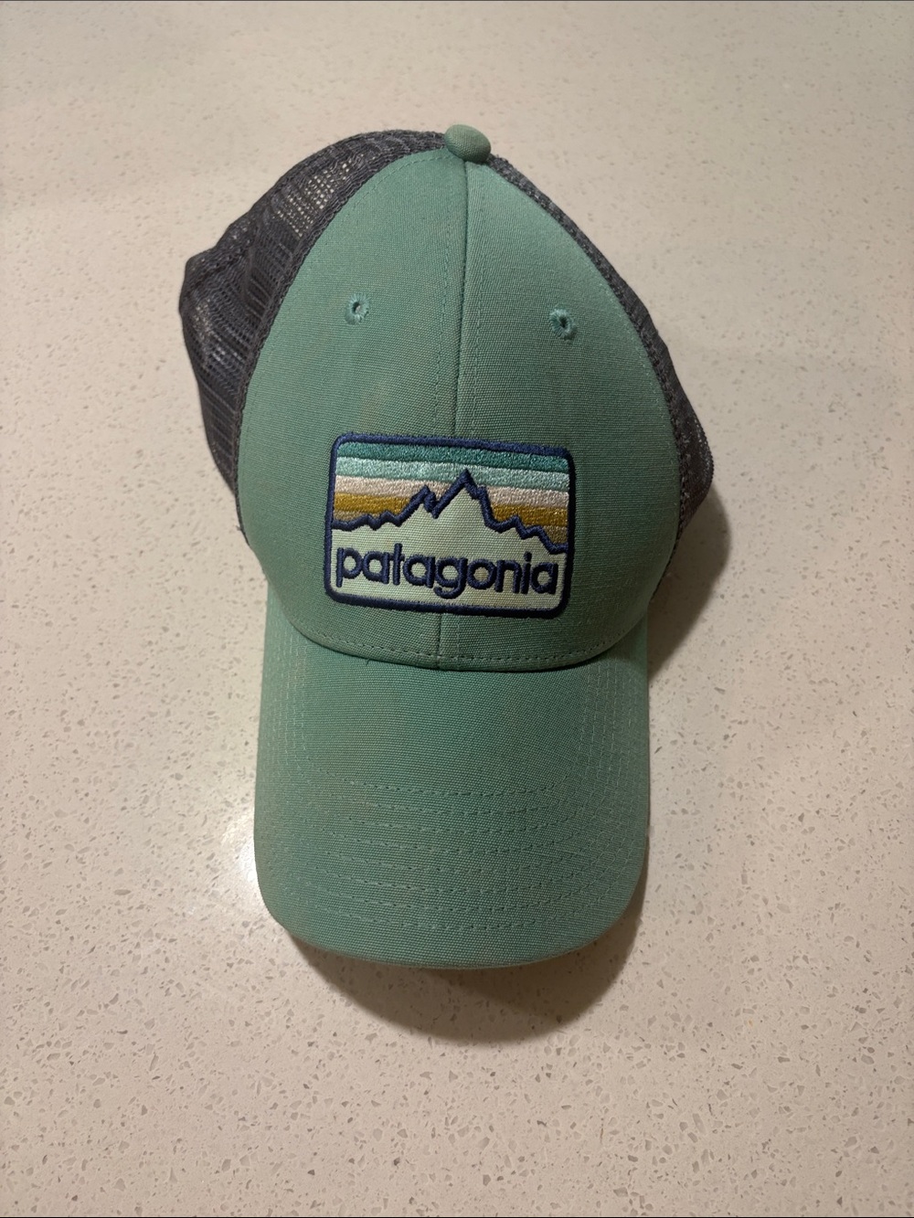 Patagonia Unisex Trucker Hat in Mint Green with Gray Mesh